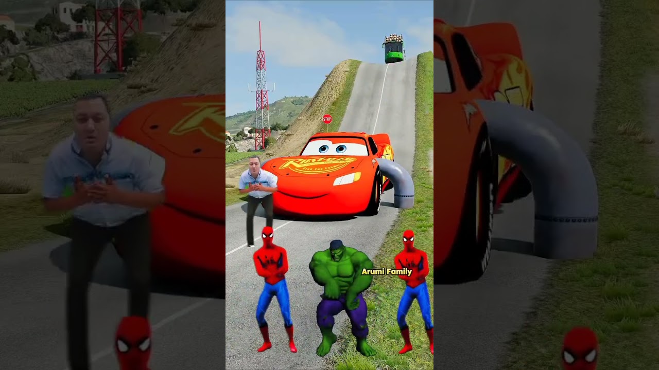 Massive Truck & Car | Beamng Crash - A Visual Feast #shorts #beamng #vfx #beamngdrive