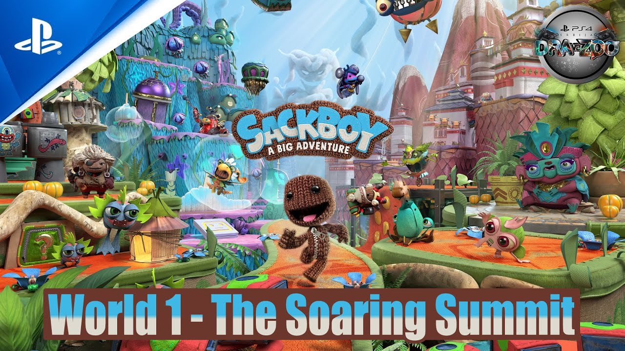 Sackboy: A Big Adventure PS4 Pro Gameplay World 1: The Soaring Summit (FULL GAME)
