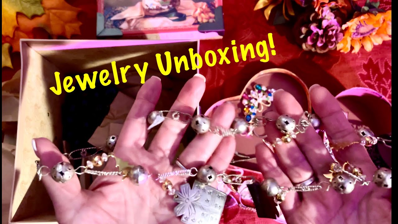 Jewelry unboxing! (Whispered W/Polite gum chewing version) Jingly jewelry & crinkly papers! ASMR