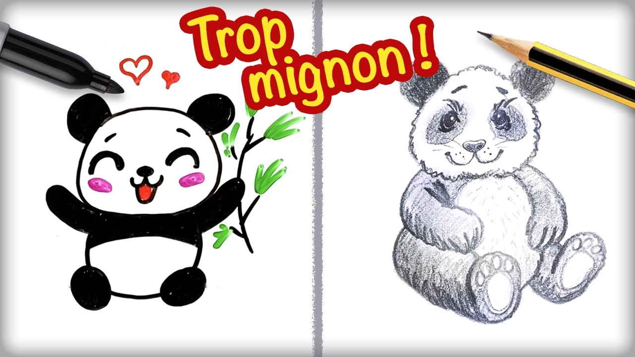 Dessiner un panda étape par étape (2 niveaux) 🐼  Enfants et Parents 🌿