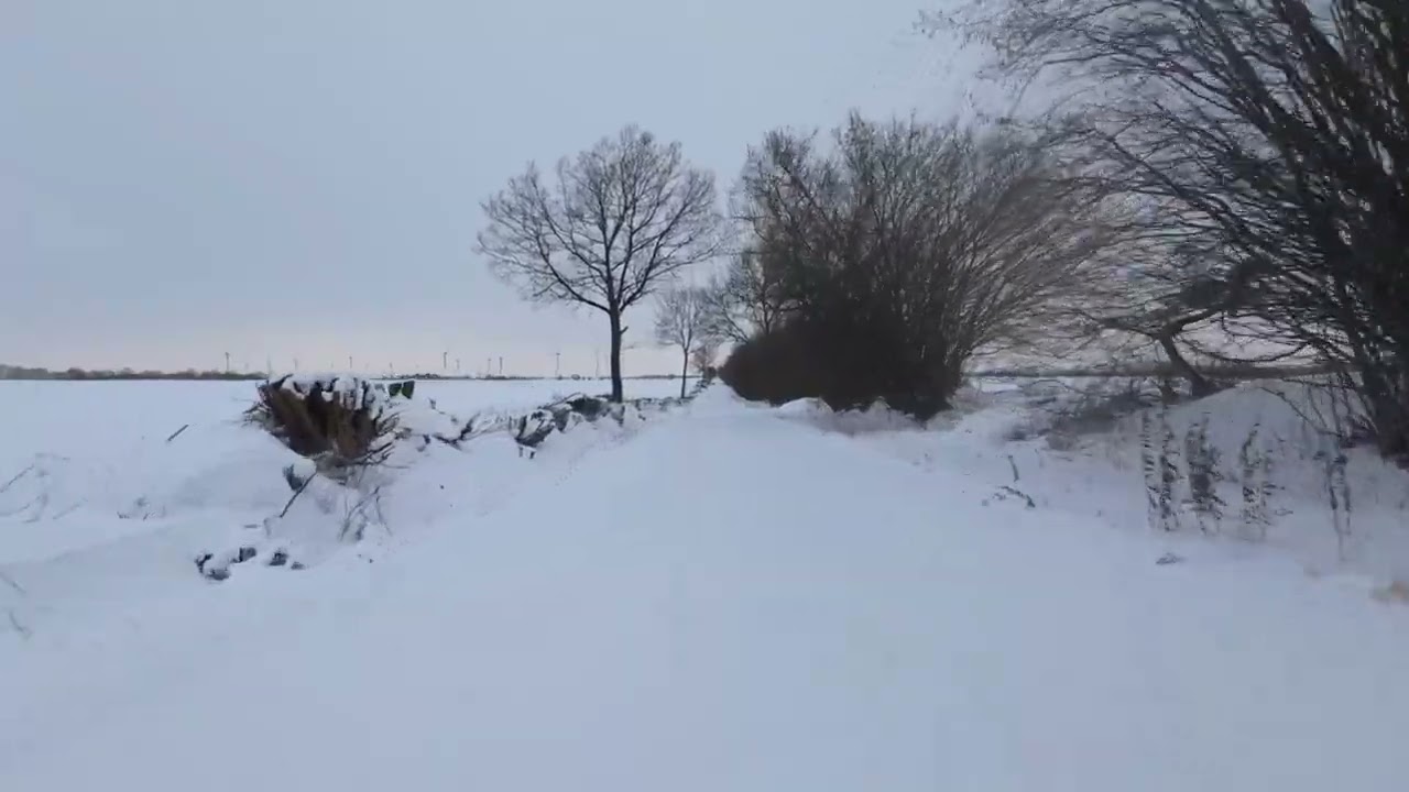 Winter Drive Through Snowdrifts Germany | Calm Snowy Road with Engine Sound
