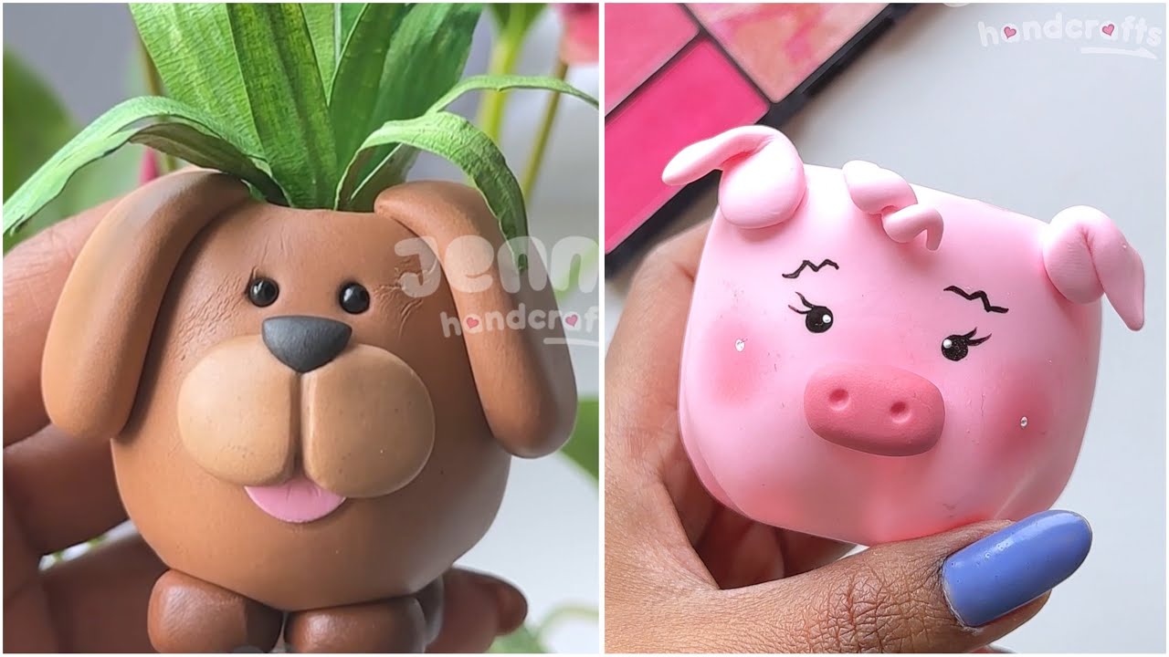 🐶 🐷 Animal Creations with Jenna Air Dry Clay🦒 | Clay Craft Ideas