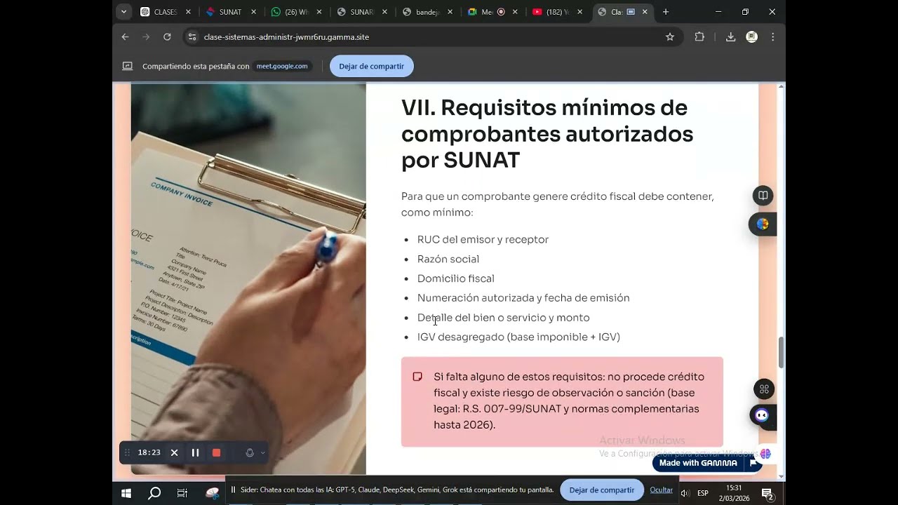 SISTEMA ADMINISTATIVO DEL IGV Y CP 04032026