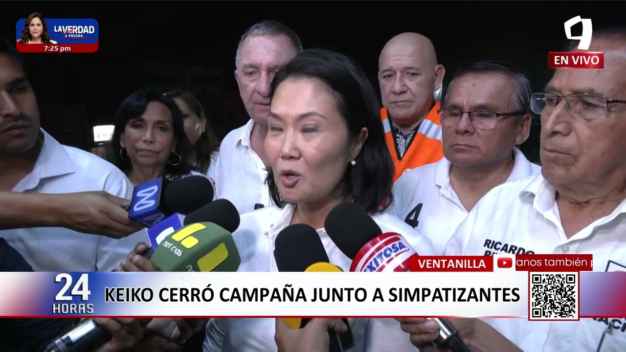 Keiko Fujimori cierra campa&ntilde;a junto a simpatizantes en Ventanilla