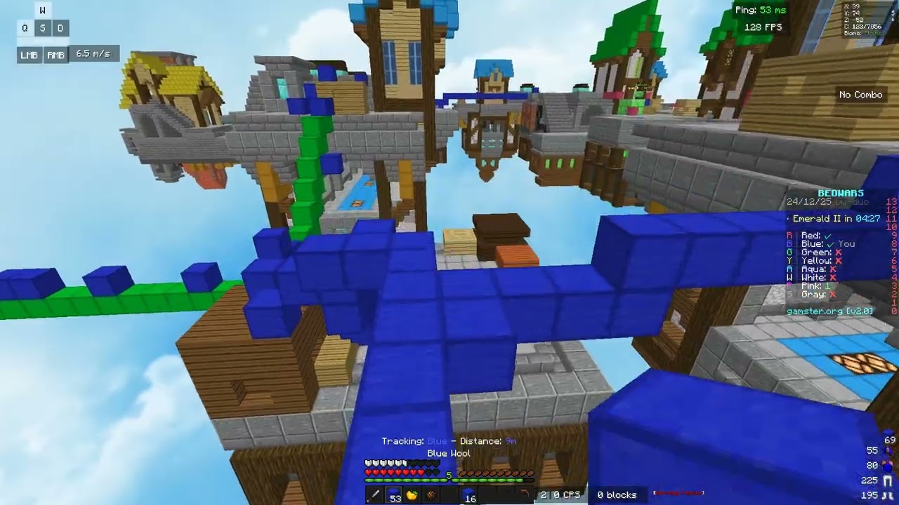 Day 28 to become good at Minecraft - Chill gameplay on BEDWARS DUO GAMSTER