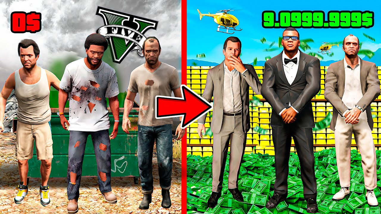 De POBRES a MILLONARIOS en GTA 5! (PELICULA)