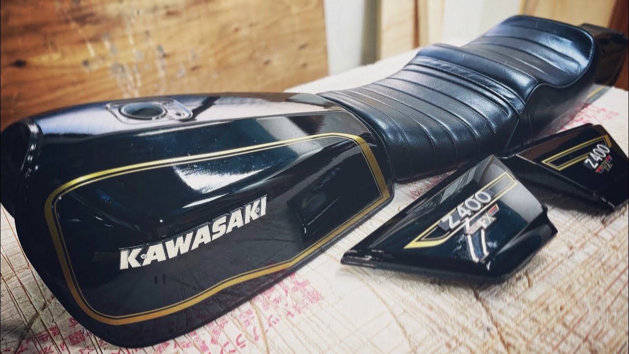 超簡単Z400FXガソリンタンクのデカール貼り方　サイドカバーとテールカウルもエリミネーター250seをZ400FXにする【エリミFX】EP4
