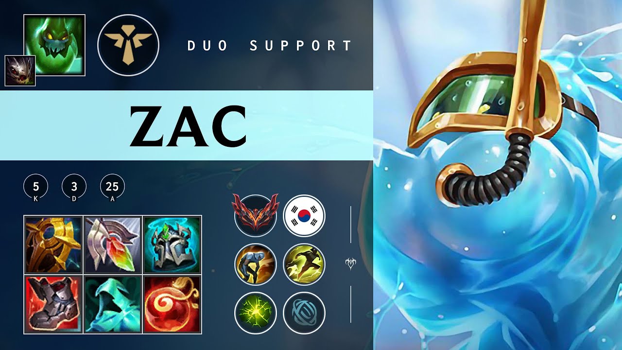 Zac Support vs Bard - KR Grandmaster Patch 25.24