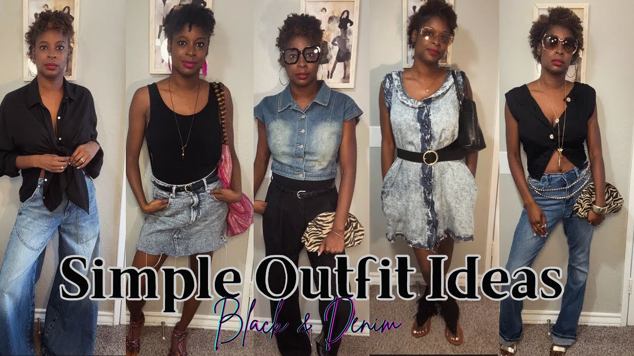Simple Outfit Ideas: Black and Denim