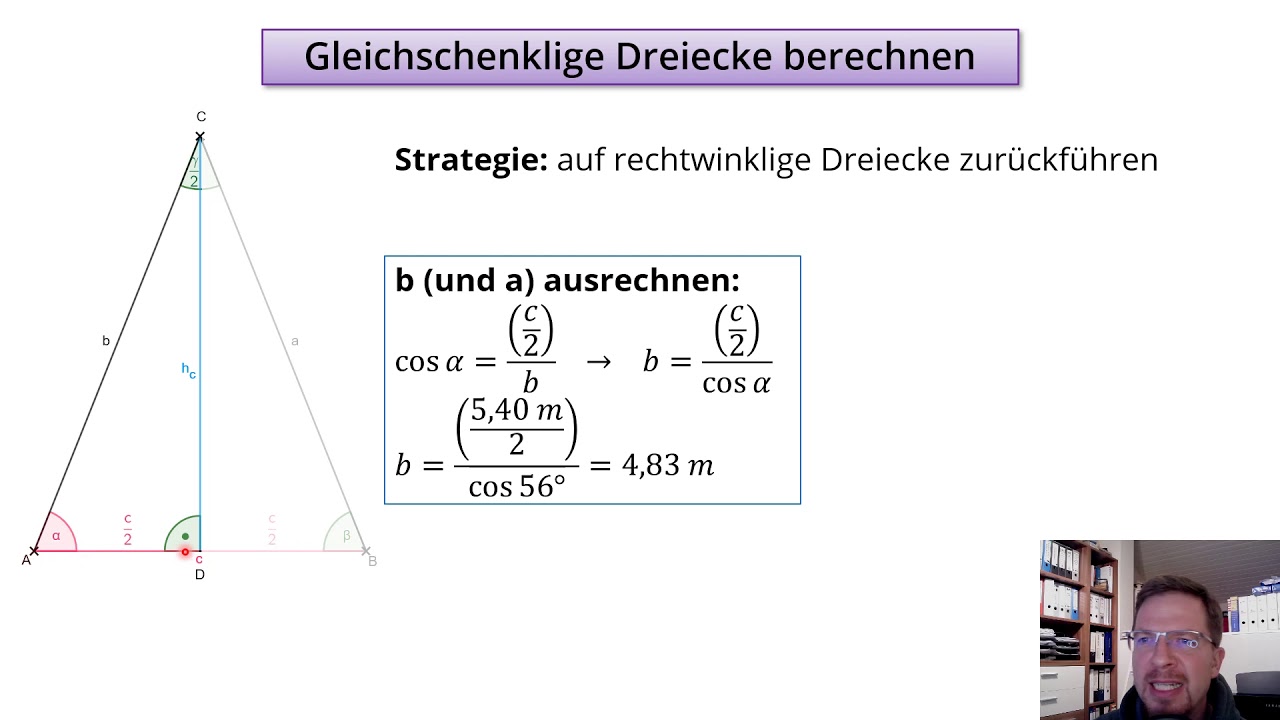 Berechnungen im gleichschenkligen Dreieck