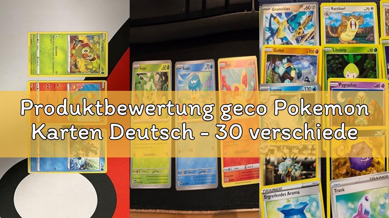 Produktbewertung geco Pokemon Karten Deutsch - 30 verschiedene und originale Pokemon Karten mit gara