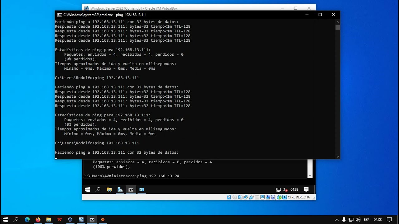 Una forma de habilitar la herramienta ping en Windows 10 y Windows server 2022