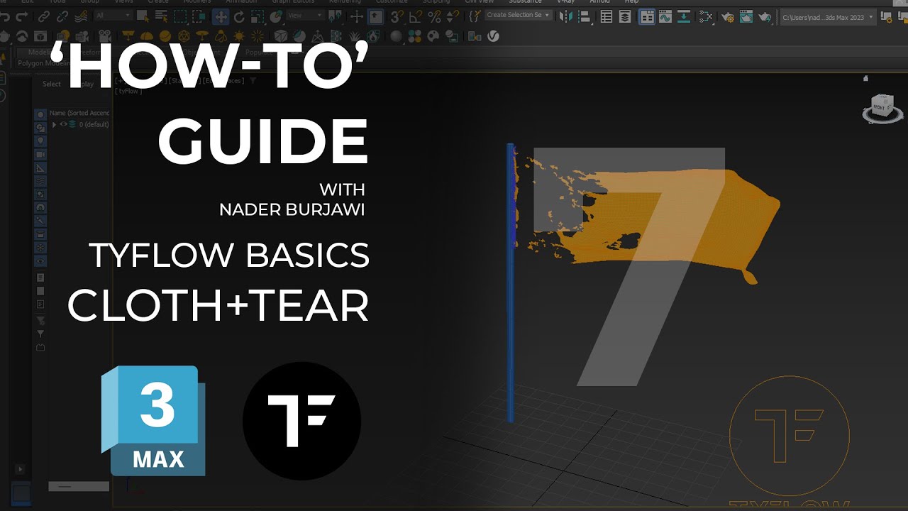 'How-to’ guide - TyFlow Basics - Cloth+Tear - Tutorial 07