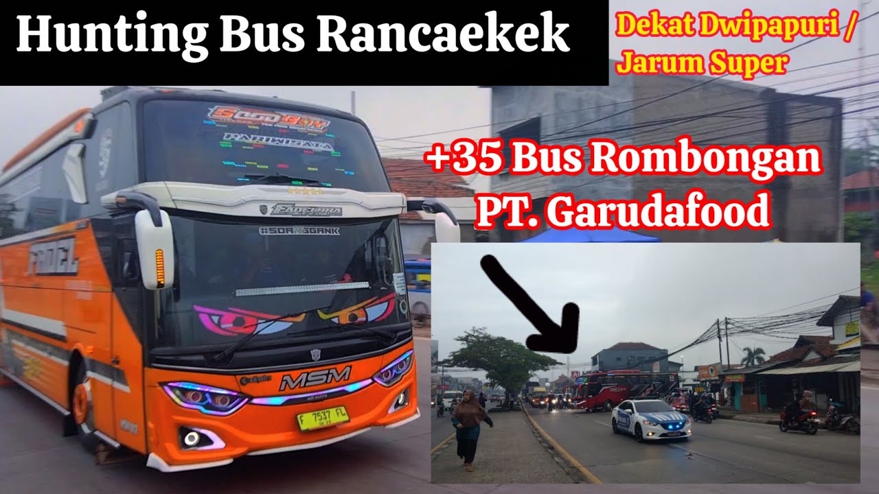 Hunting Bus Di Jalan Raya Bandung - Garut Depan Kawasan Industri Dwipapuri 