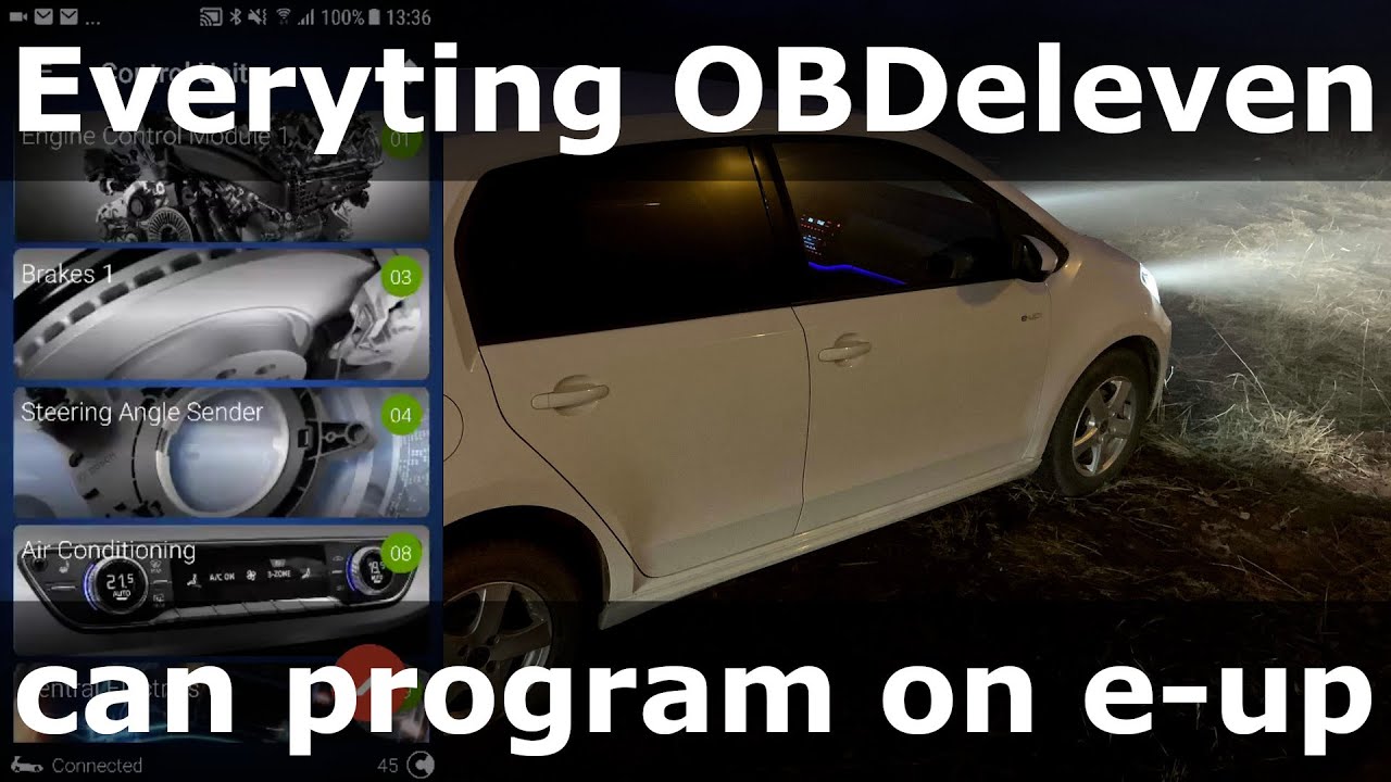 List of all available settings from OBDeleven on VW e-up