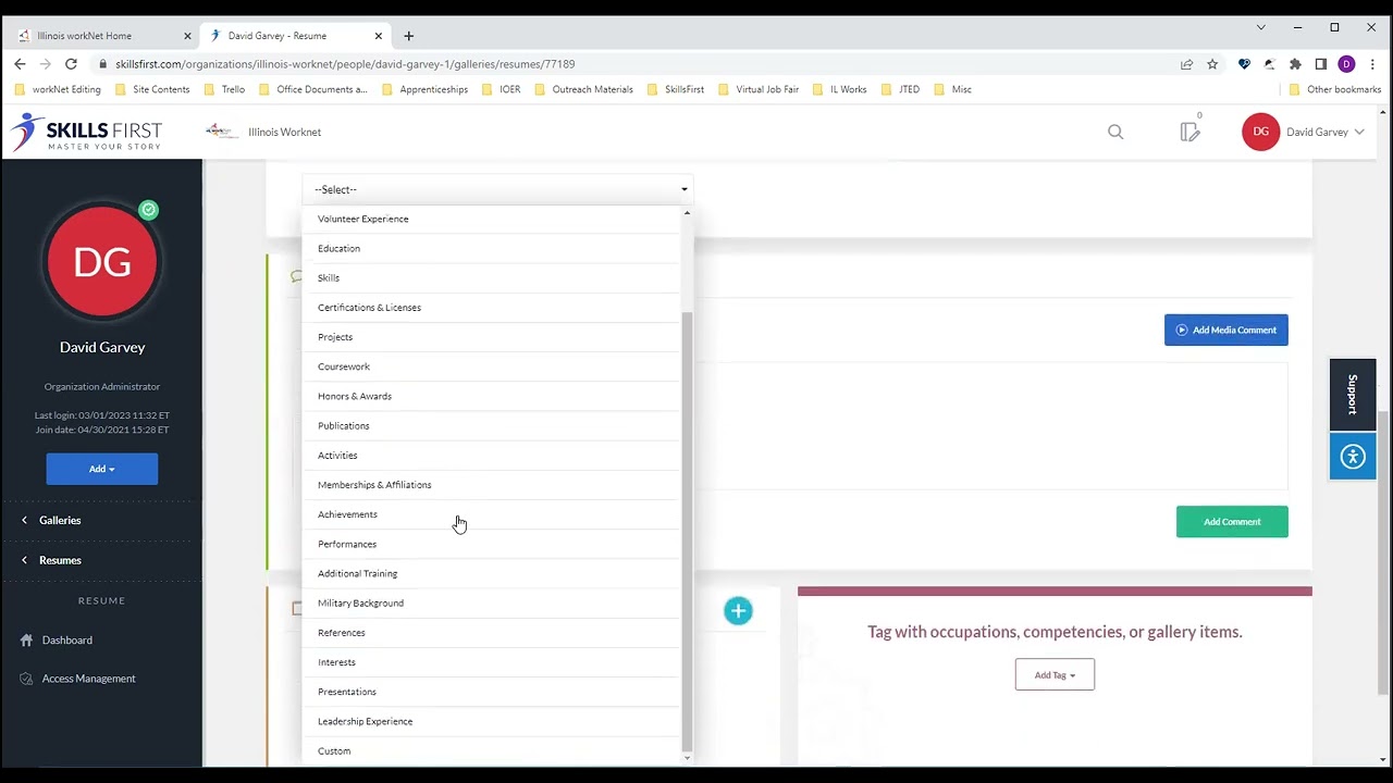 Updated Resume Builder on Illinois workNet for Partners