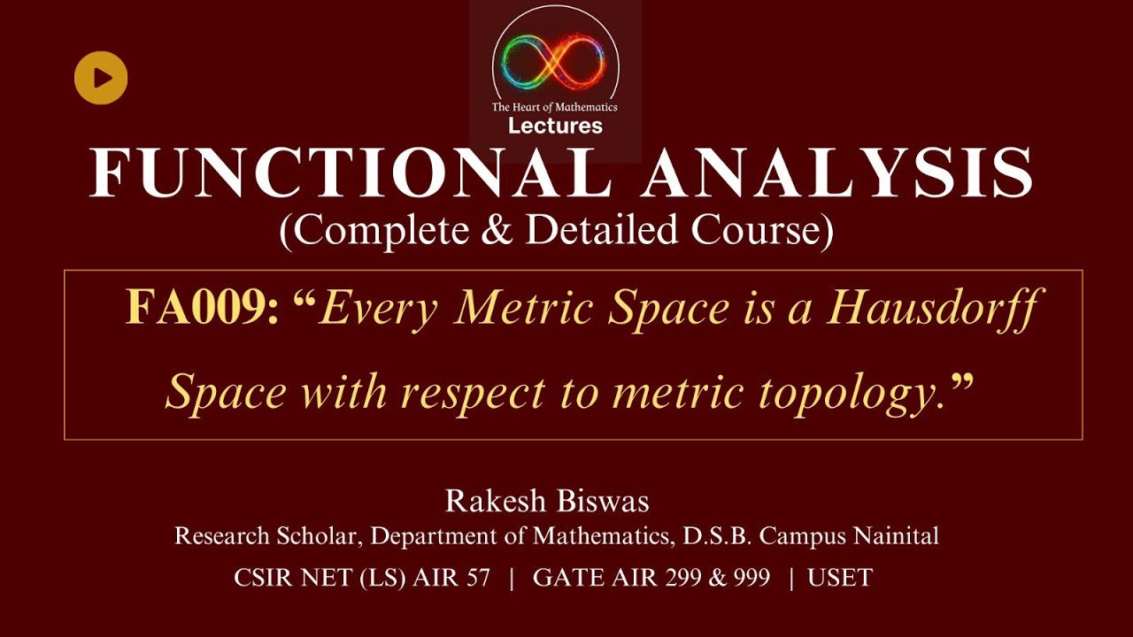 FA009: Metric Space is a Hausdorff Space wrt Metric Topology.