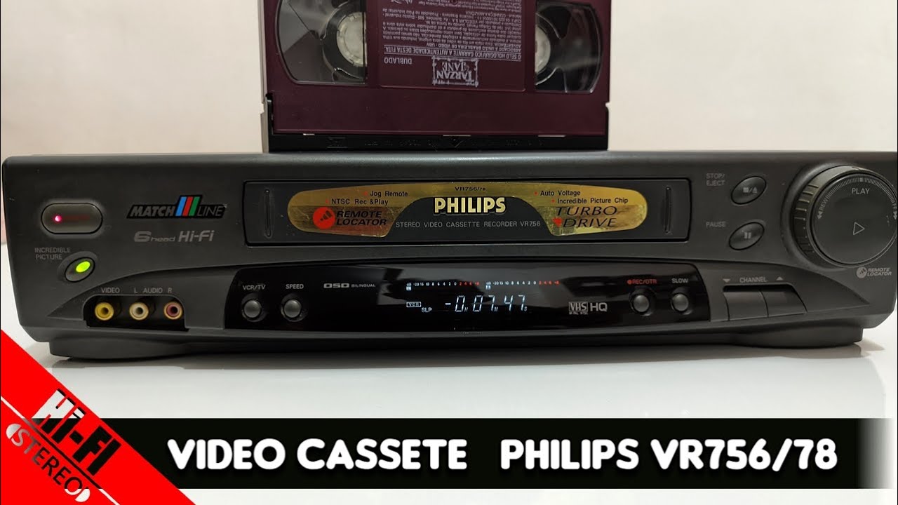 VIDEO CASSETE PHILIPS 6 CABEÇAS HIFI STEREO   modelo: VR-756/78