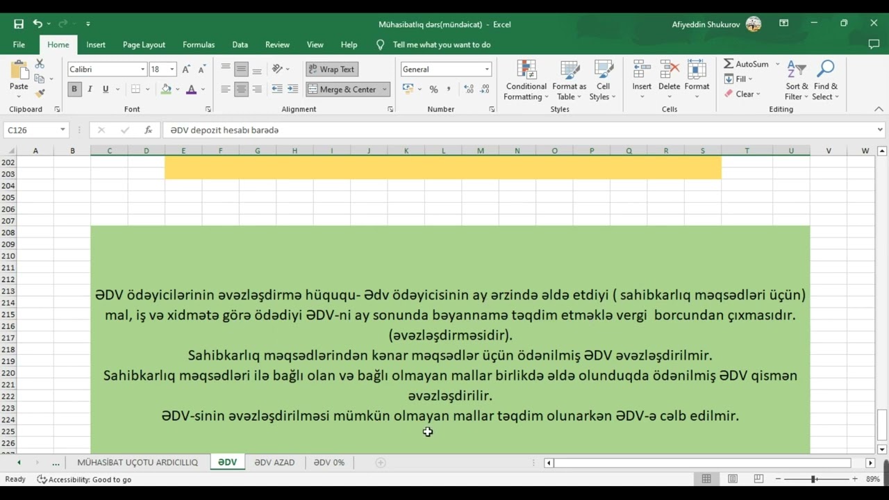 Dərs 7. #Mühasibatlıq. 