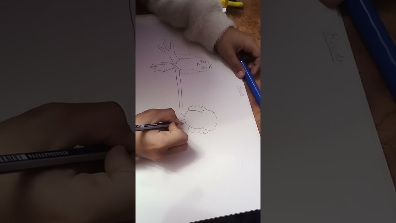  Draw birds sitting on a tree 🎄 