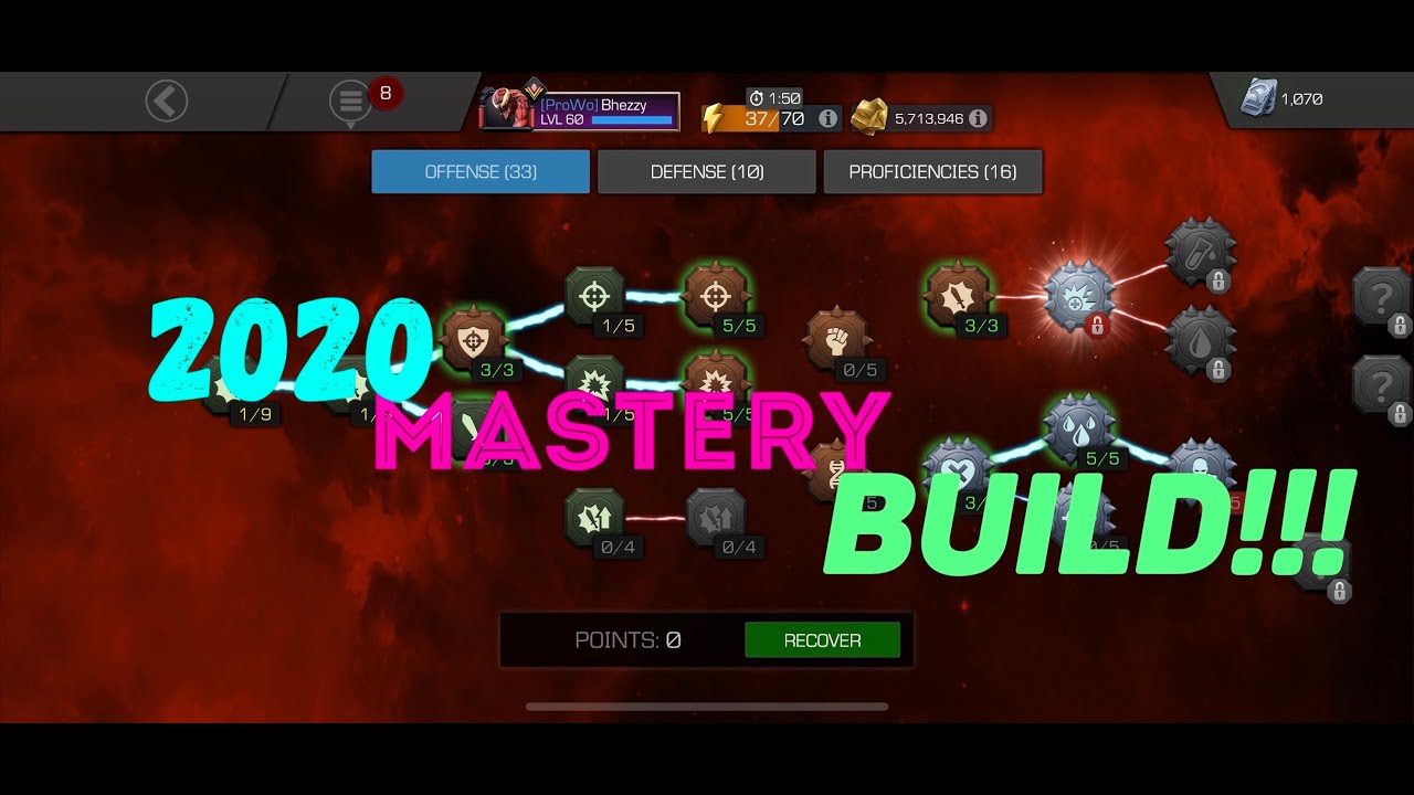 The BEST 2020 Mcoc mastery set up!!! - RAW DAMAGE! - Marvel Contest of Champions