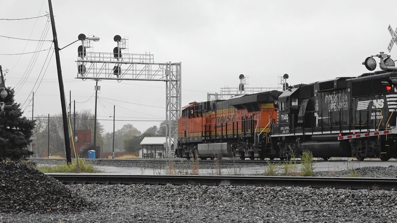 BNSF 6903 w/ NS Power Leads Freight, Bellevue, Ohio