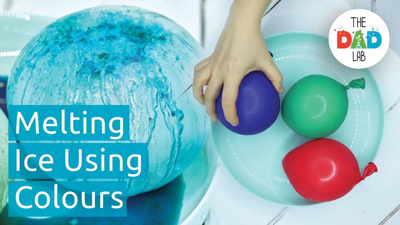 Melting Ice Science Experiment with Salt and Food Colouring