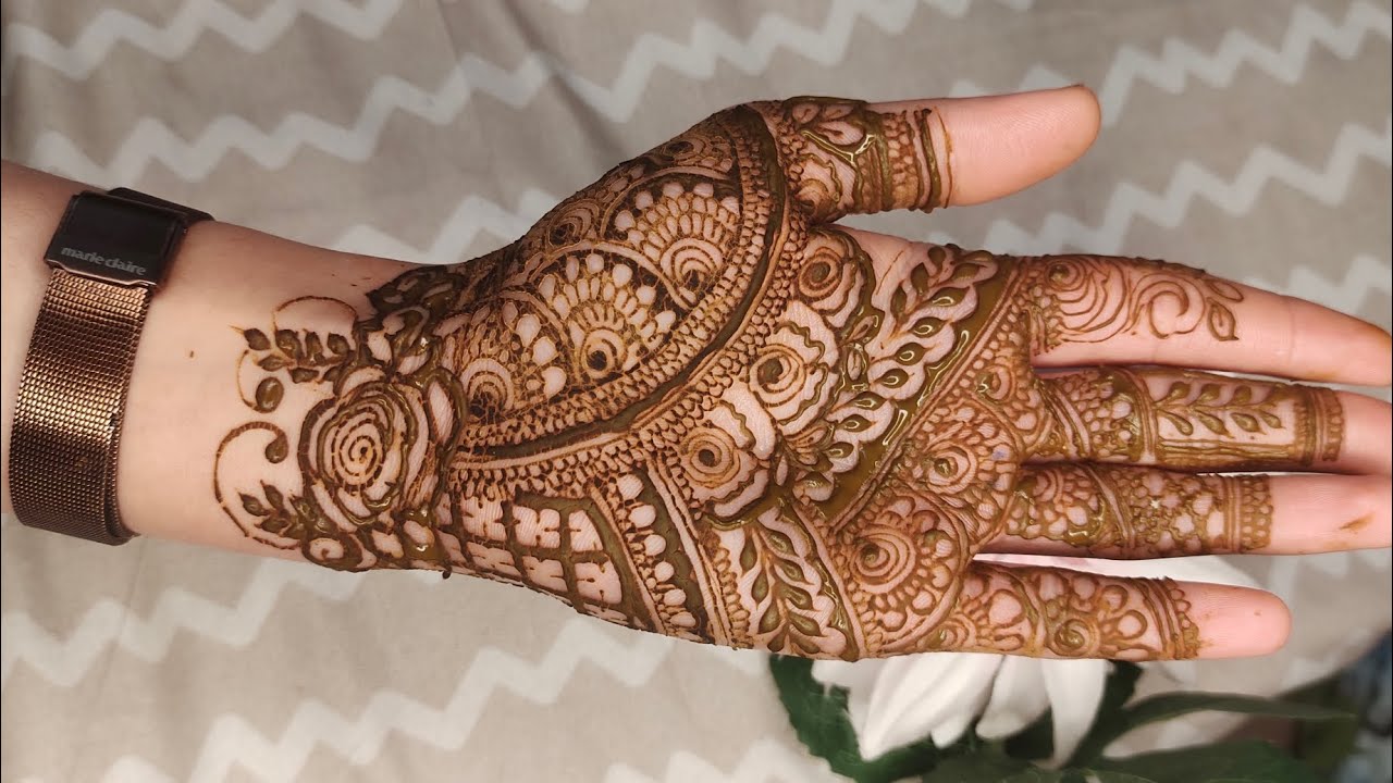 Beautiful Mehndi Design Step by Step front hand 🌿 | Relaxing Henna Art  | Mehndi by Sajiya