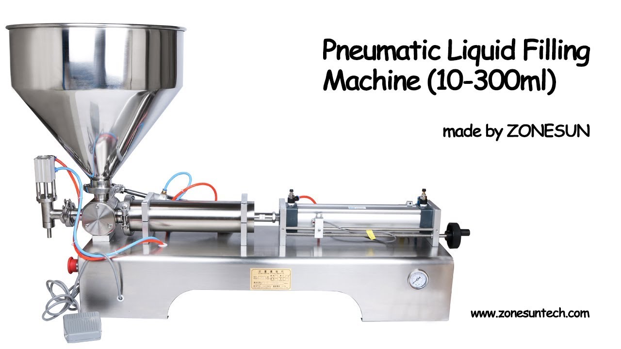 How to use the pneumatic volumetric Softdrin liquid filling machine(oil, water, juice, honey, soap)