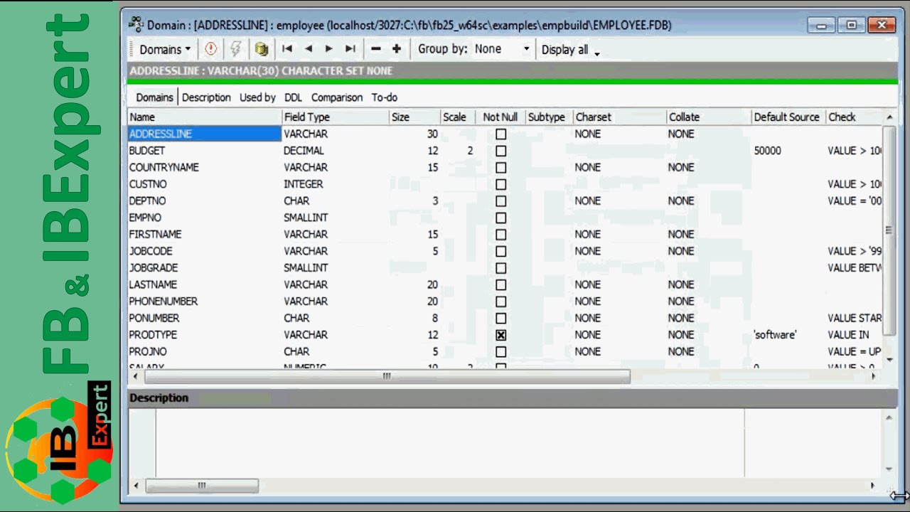Tutorial 4, part 1: IBExpert Database Objects
