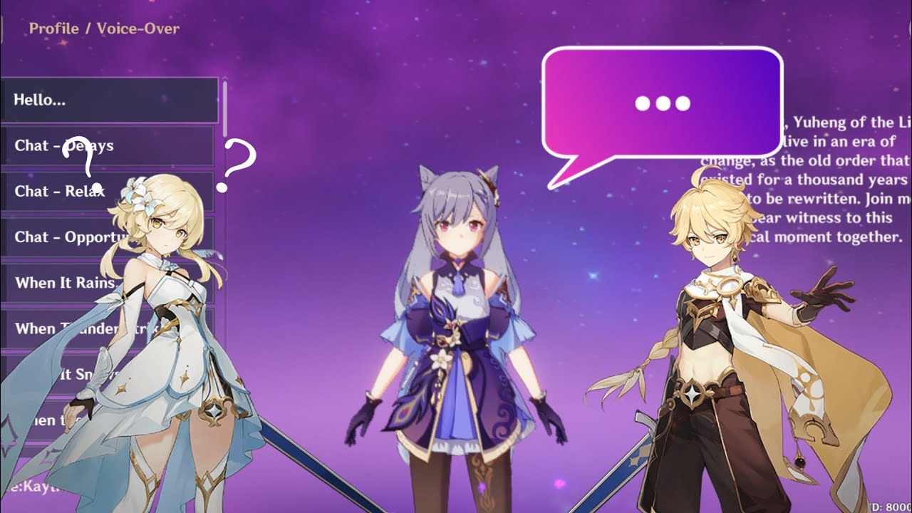 Keqing has a chat with the Traveller (En dub)