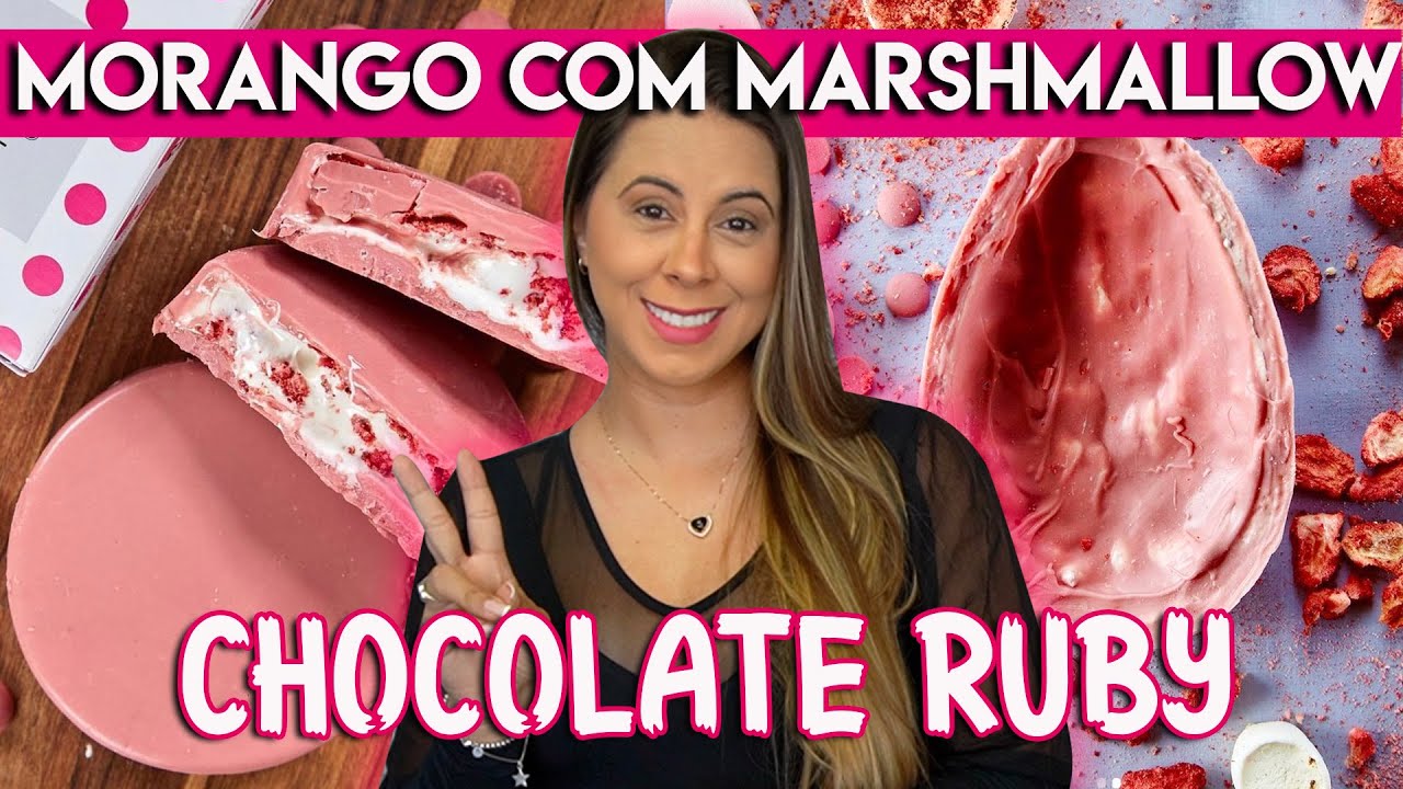 Ovo de chocolate Ruby, morango e Marshmallow e outros escolhidos pelos Inscritos Páscoa Carole Crema
