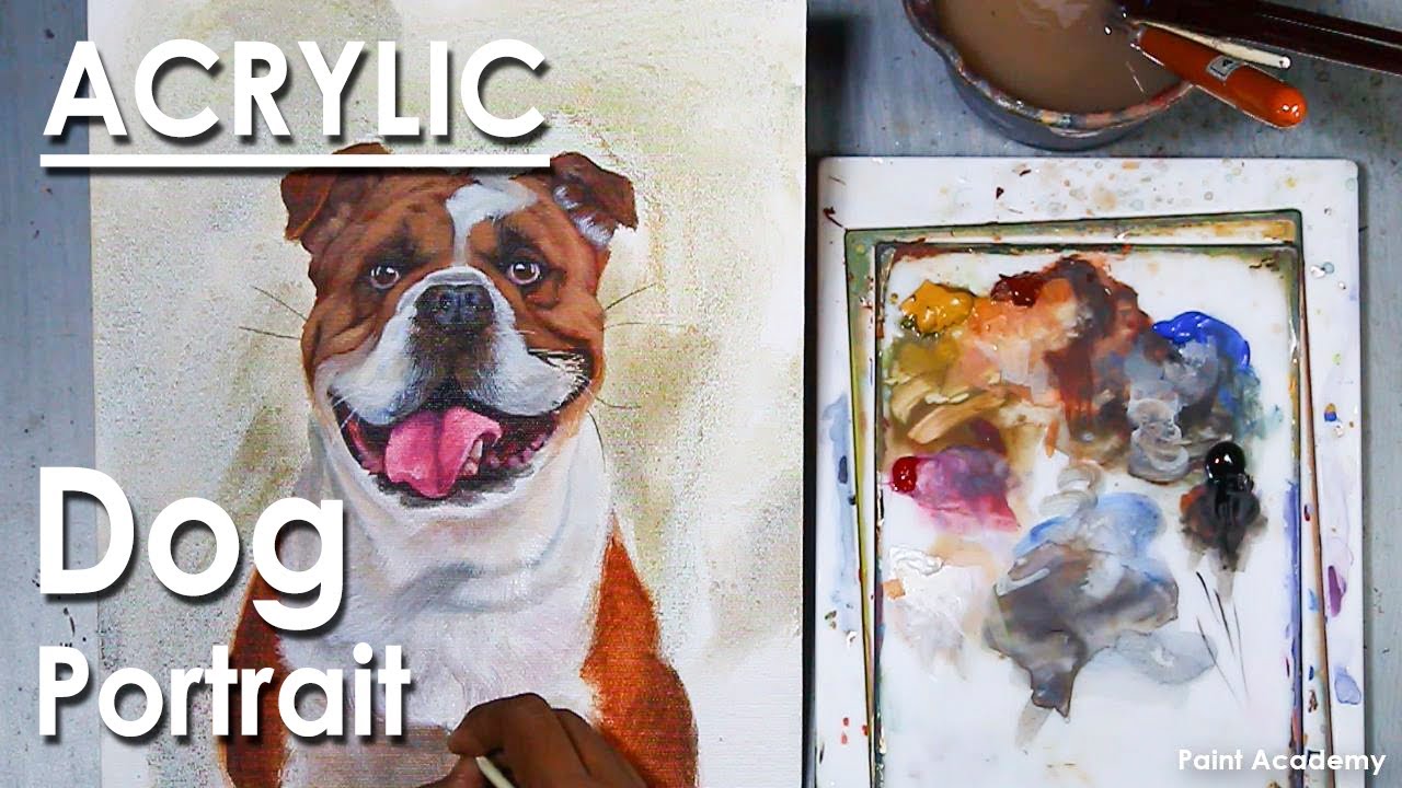 How to Paint A Dog Portrait in Acrylic | step by step