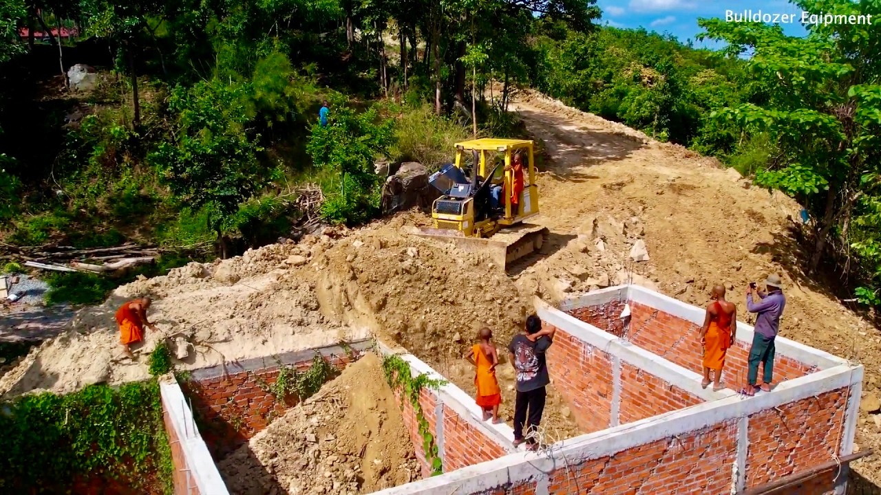 Part 01 Good construction Dozer KOMAT'SU Mountain By Mini Dump Truck 5Ton Soil Mix Roche