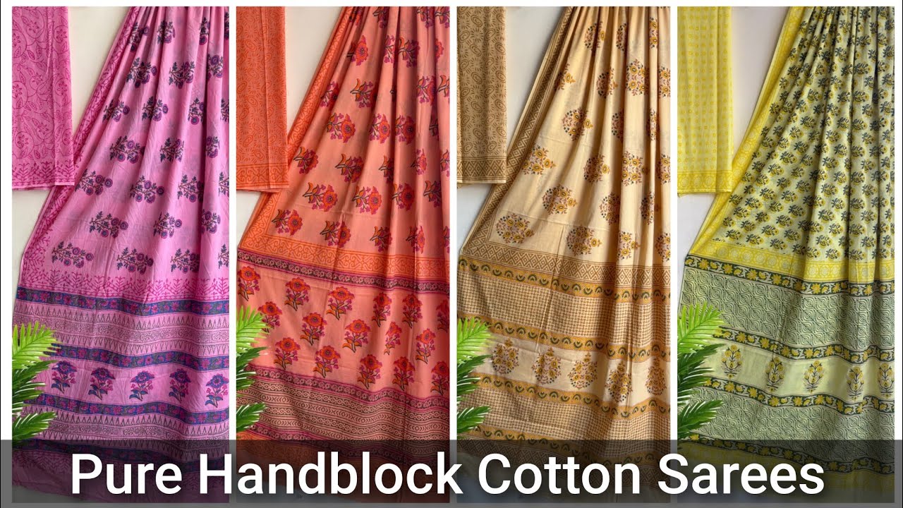 Daily Wear Handblock Cotton Sarees | Wholesale Price | Whatsapp 9462213172 #onlineshopping 