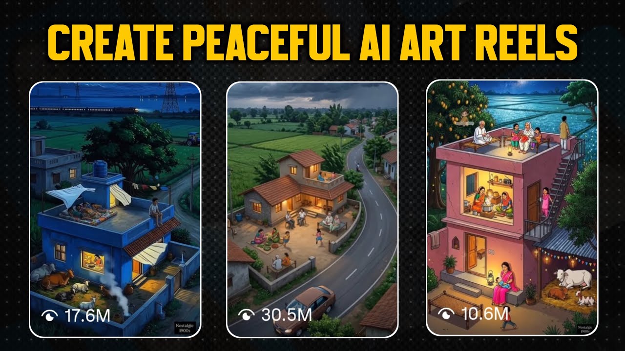 Create Peaceful AI Art Reels in 1 Click | Viral Village AI Video Editing
