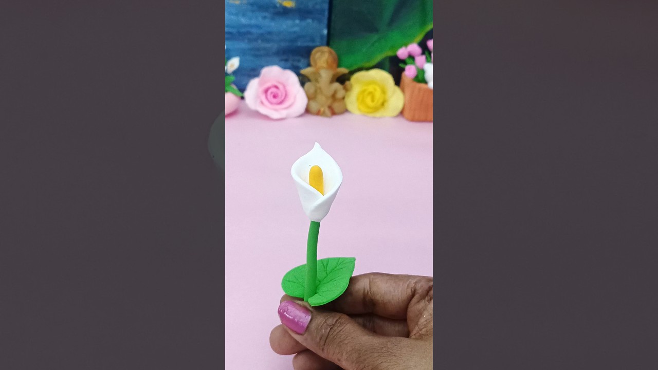 Clay Calla Lily Flower 🌼 | Elegant DIY Clay Art Idea | Easy Handmade Flower Craft for Beginners