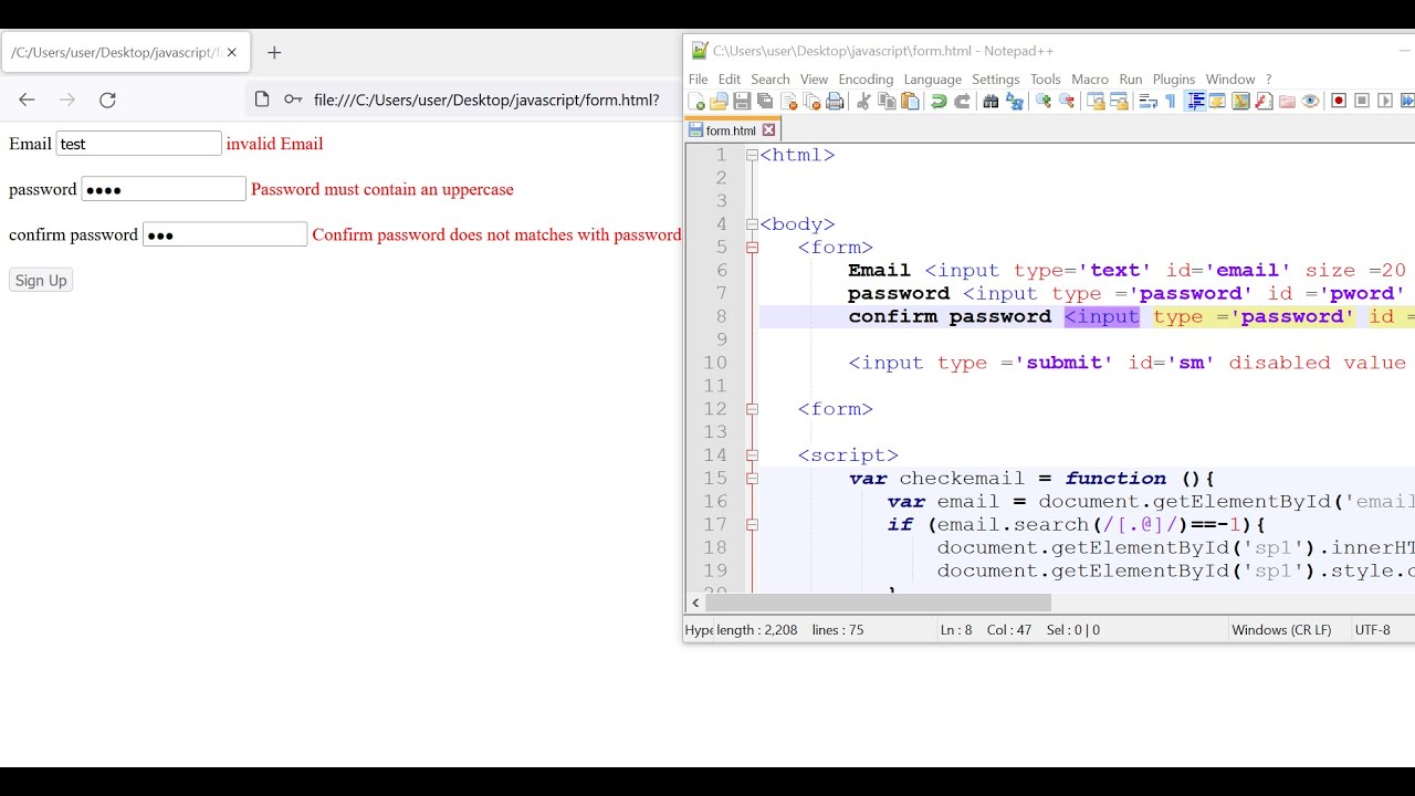 Simple JavaScript Form Validation
