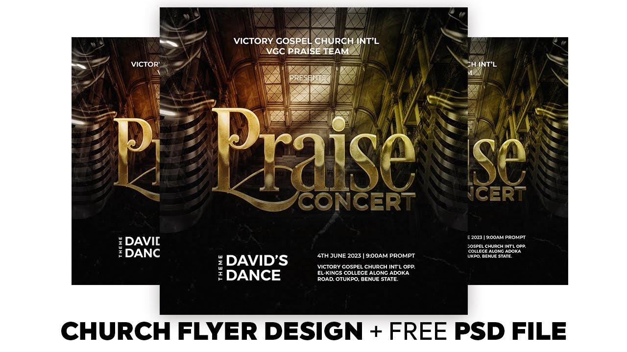How to Design Church Flyer in Photoshop FREE | Praise Concert