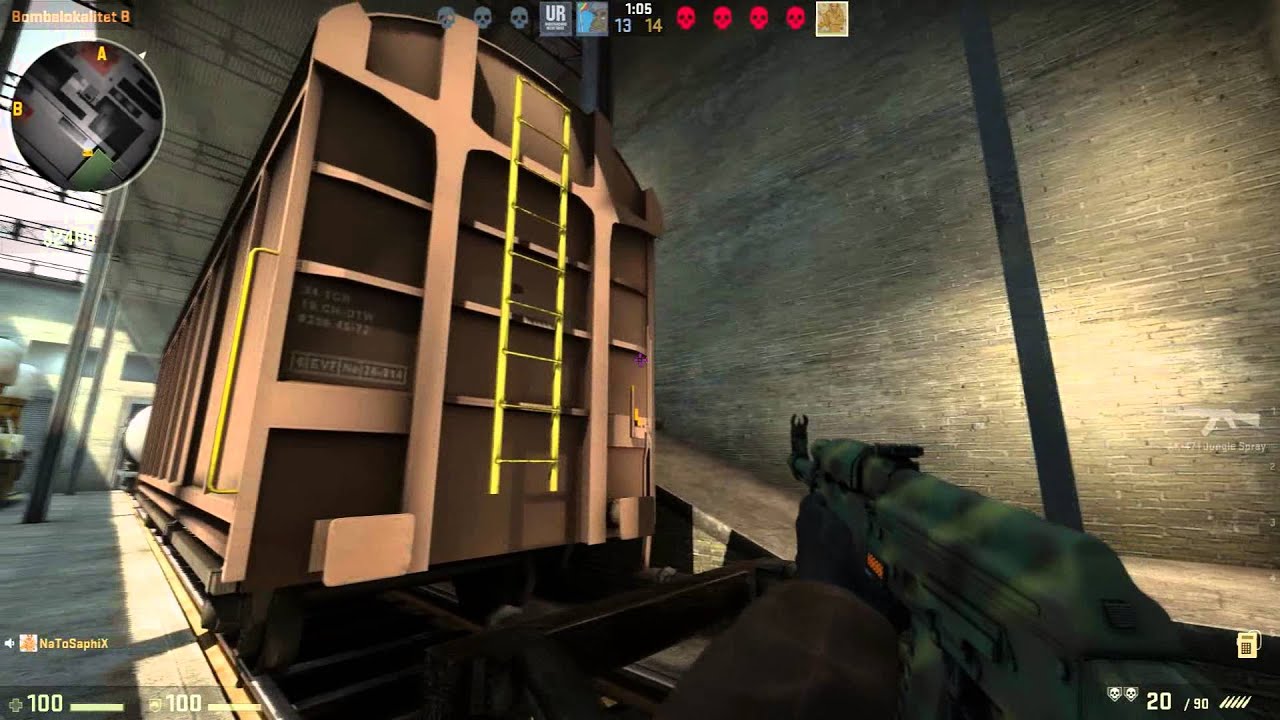 NaToSaphiX - 1v4 AK-47 Jungle Spray clutch, de_Train