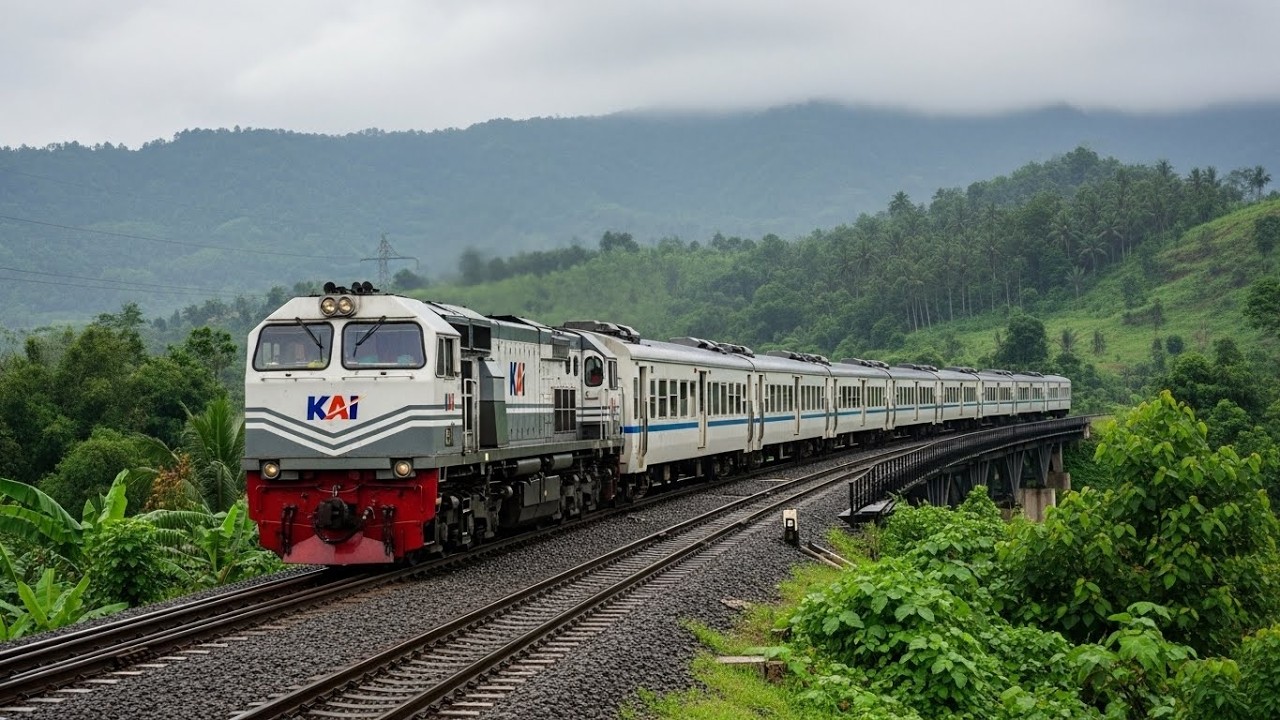 KERETA API PANJANG !! Kumpulan 28 Kereta Api Ngebut Sopan