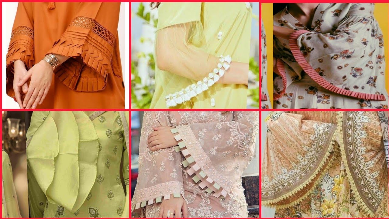 Latest trending Bell bottom sleeve designs/ umbrella shape bazo designs/Asteen designs