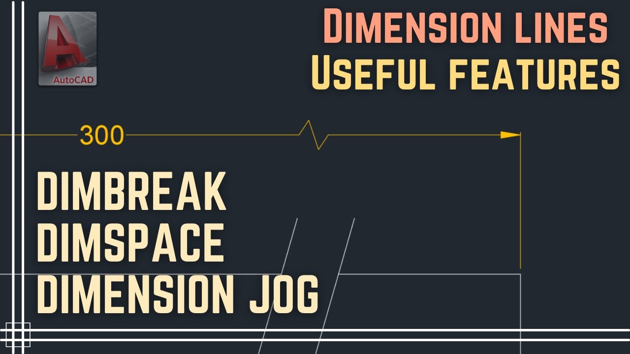 Autocad — Полезные функции для размерных линий (dimbreak; dimspace; jog)