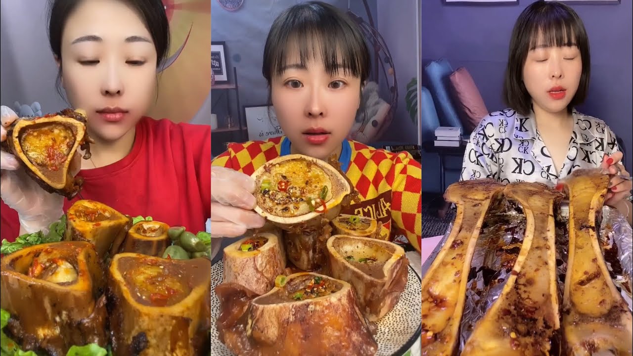 MUKBANG beef bone marrow ASMR  - The best of delicious Slime food #562