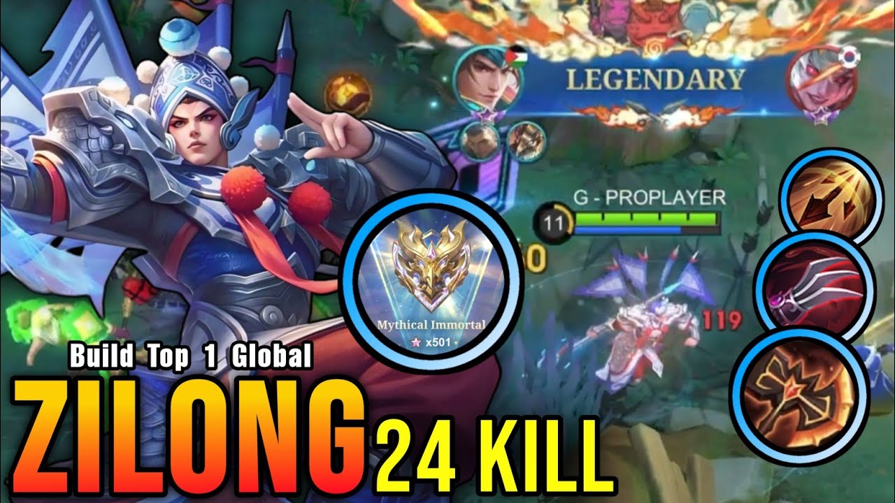 Finally 500 STARS!! Zilong New META with War Axe Build!! - Build Top 1 Global Zilong ~ MLBB