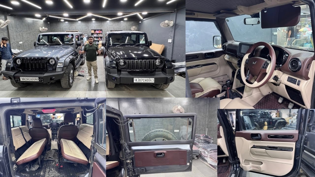 Mahindra Thar 3 Door Modification | Interior Painting | Custom Rear Door | Bumpers | Bharat Car