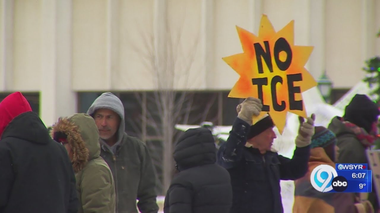 Protesters rally against ICE in Syracuse's downtown after deaths in Minnesota.
