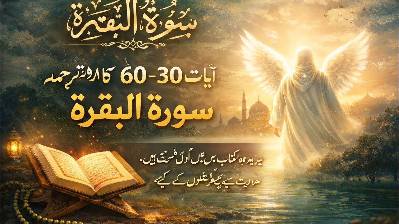 Surah Al BAQARAH 30 -60 TRANSLATION IN URDU#quranictranslation#viral#islamicvideo#messageforhumanity