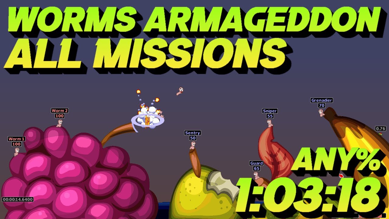 Worms Armageddon - All Missions Any% in 1:03:18