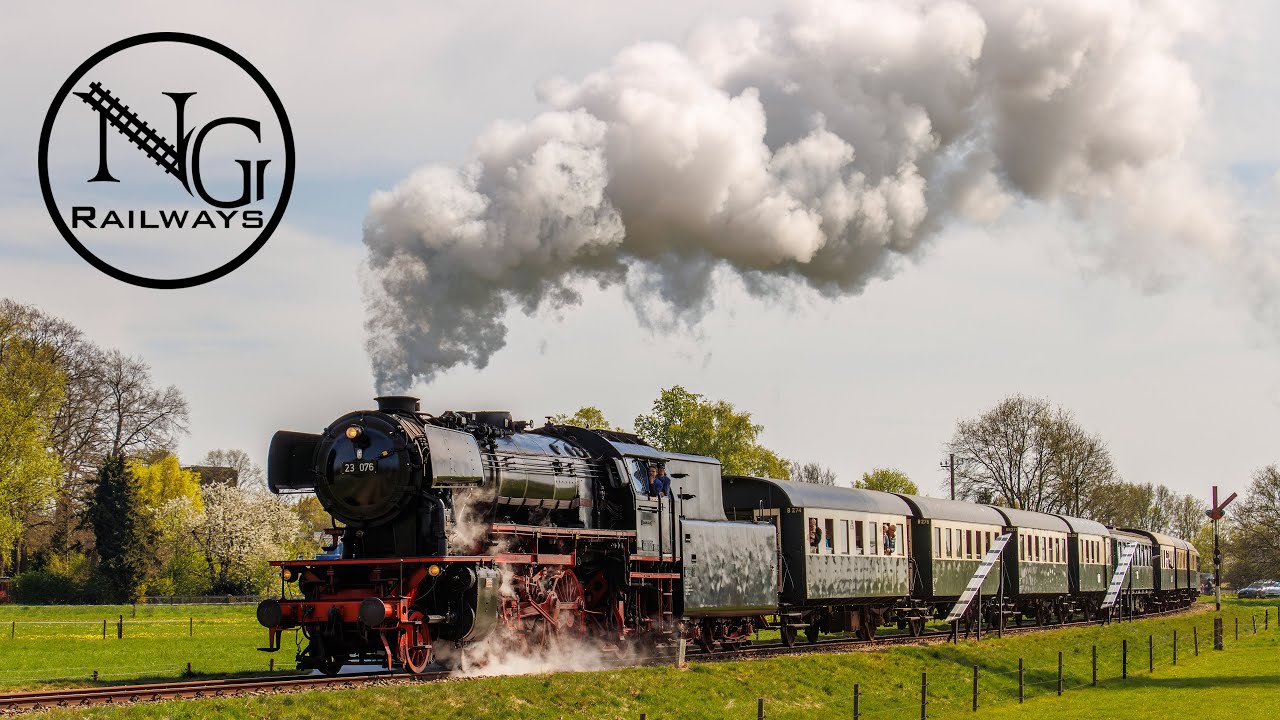 20 april 2025 Eerste dienstregelingsrit Veluwsche Stoomtrein Maatschappij in 2025 met de 23 076
